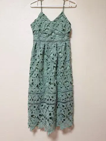민트 그린 레이스 슬리브리스 원피스