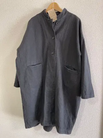 [ 새상품급 ] 일본제 코튼 100% 코쿤 코트 블랙 프리 사이즈