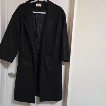 블랙 롱 코트 반팔