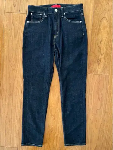 [ 미사용 ] 다크 네이비 하이웨스트 청바지 25 레드카드