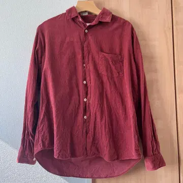 MANUAL ALPHABET 버건디 코듀로이 셔츠