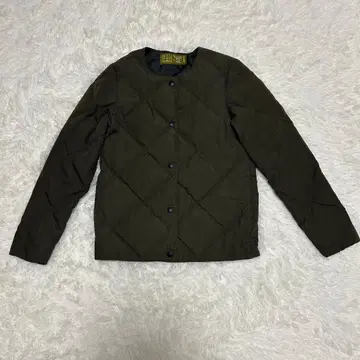 SHIGA DOWN 시가 다운 다이아 퀼트 노카라 다운 자켓