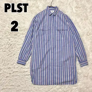 PLST (2) 스트라이프 패턴 셔츠 원피스