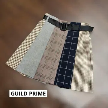 GUILD PRIME 체크 플리츠 스커트(36)
