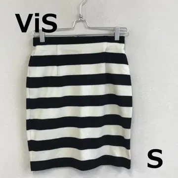 C1209A15 [ Vis ] 보더 타이트 미니 스커트