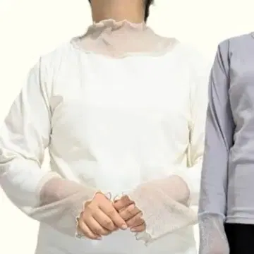 시마무라 미나 시어 절개 풀오버 화이트 3L