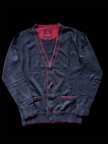 BARACUTA V넥 가디건 그레이/오렌지 40