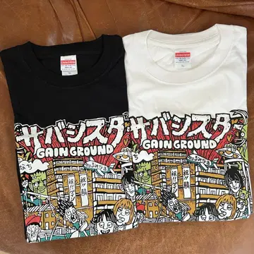 사바 스타 GAIN GROUND 콜라보 T셔츠 화이트 블랙 세트