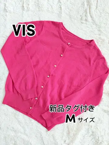 택 포함 새상품 VIS  가디건 니트 핑크 M 귀여운