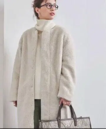 UNITED ARROWS 보아 롱 코트 아이보리