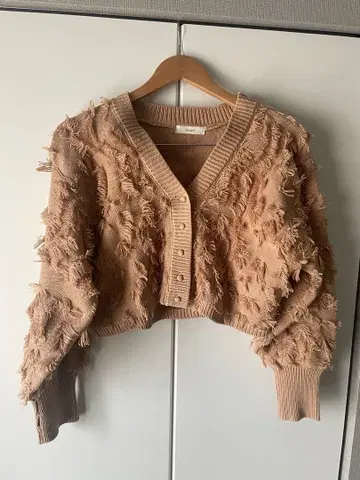 hinari 프린지 니트 숏 가디건