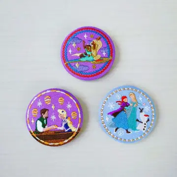 디즈니 자수 캔뱃지 세트