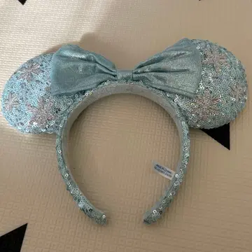 디즈니 스팽글 헤어밴드 스카이블루 엘사 안나