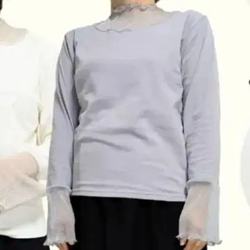 시마무라 미나 시어 절개 풀오버 라이트 그레이 3L