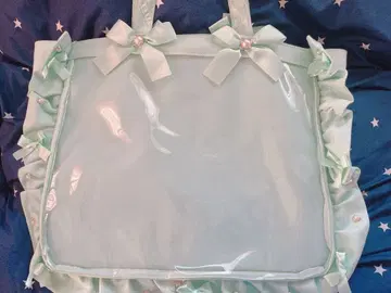 이타백 A3 리본 포함 민트 그린 토트백