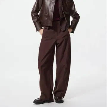 유니클로 저지 배럴 레그 팬츠 긴 길이