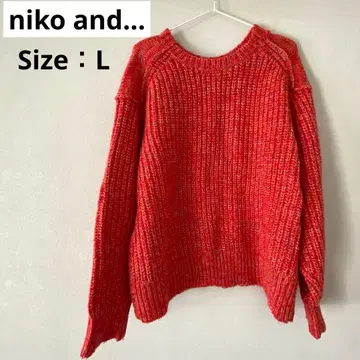 [새상품급] [niko and] 컬러풀 믹스 골지 니트 풀오버 L 빨간색