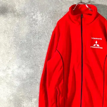 MITSUBISHI MOTORS 플리스 긴팔 레드 미쓰비시 집업