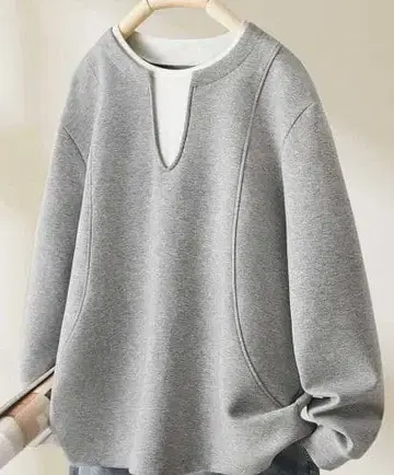 V넥 루즈핏 맨투맨