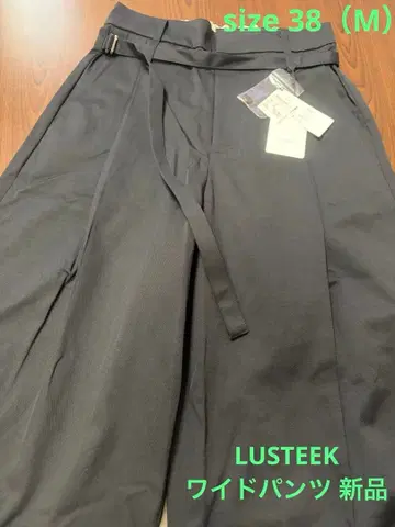 LUSTEEK 택 포함 미사용 새상품 와이드 팬츠 벨트 네이비 M 사이즈