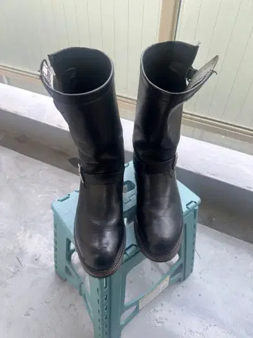 치페와 Chippewa 화이트 택 엔지니어 부츠 8E