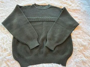 [ 새상품급 ] 던힐 38 97cm 울 100% 올리브 그린 스웨터