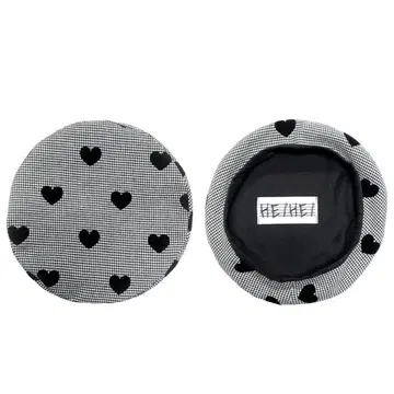 HEYHEY 헤이헤이 하트 체크 베레모