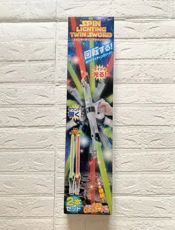 완구 트윈 소드 빛나는 울리는 연결 롱 소드 회전 남아 선물