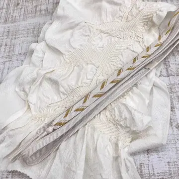 순수 실크 포멀 오비 장식 천 허리띠 2종 세트