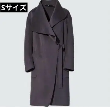 유니클로 +J 캐시미어 블렌드 랩 롱 코트 그레이 S