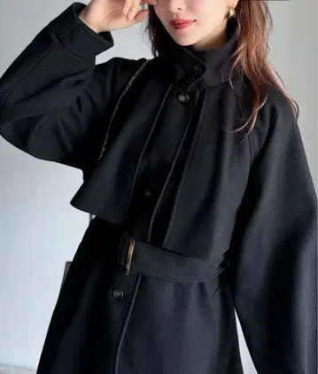 택없는 새상품 니트 멜톤 2WAY 어레인지 컬러 롱 코트