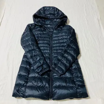 유니클로 울트라 라이트 다운 자켓 롱 코트 블랙 후드