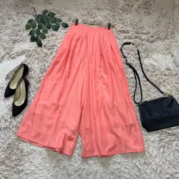 6640 어나더 에디션 가우초 팬츠/살몬 핑크/턱 와이드