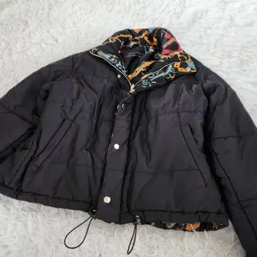 EVRIS 리버서블 볼륨 블루종 블랙 올 패턴