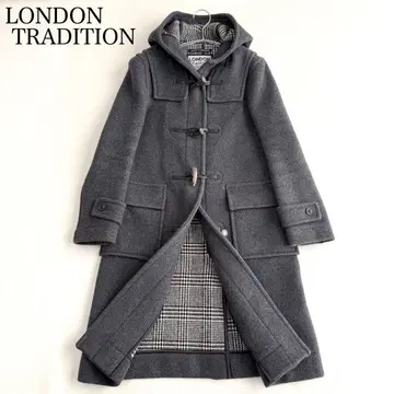 [ 런던 트래디션 ] 더플 코트 ( S ) 그레이 롱 글렌체크