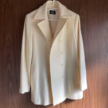 [ 새상품급 ] 착용 1회 아이보리 피코트 11호 울 코트 화이트