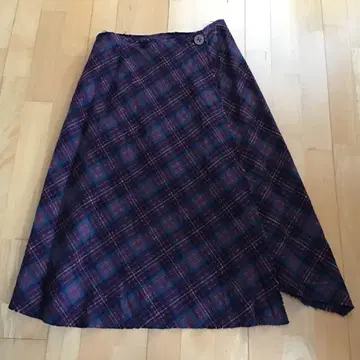 45R 체크 무늬 랩 스커트 사이즈 2