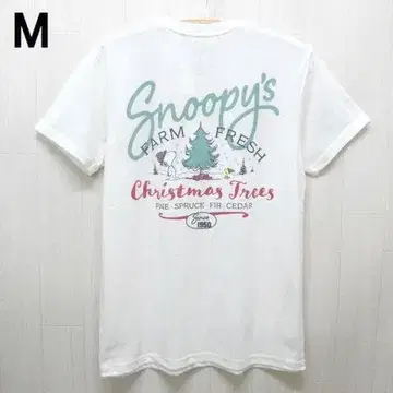 에어로포스텔 피넛 스누피 크리스마스 반팔 T셔츠 M 크림