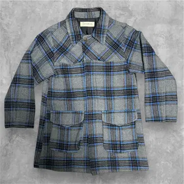 hiromichi nakano 히로미치 나카노 체크 무늬 울 혼방 코트