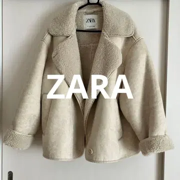ZARA 자라 페이크 무스탕 자켓 더블 브레스트 M