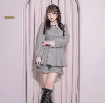 Pium 리본 칼라 긴팔 셋업