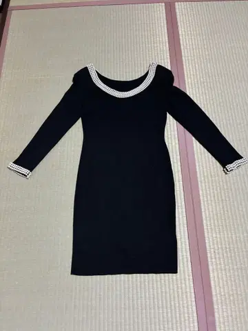 멜로즈 니트 원피스 펄 장식 블랙 S 사이즈 상당 포멀