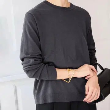 SLOBE IENA 워셔블 플레인 니트 그레이