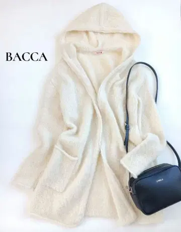 투모로우랜드 바카 알파카 혼방 가디건 가운 후드 복슬복슬