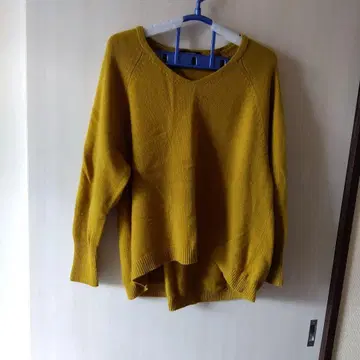 SWINSVING 머스타드 V넥 니트