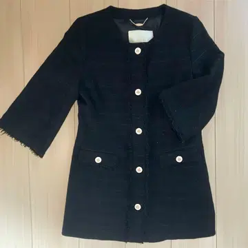 Rady 7부 소매 노카라 트위드 자켓