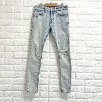 bershka denim 라이트 블루 스키니 데님 데미지 가공 청바지