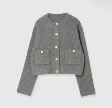 anuans 라쿤 블렌드 노카라 니트 자켓