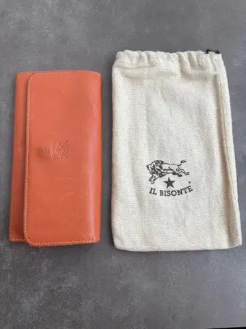 IL BISONTE 가죽 장지갑 오렌지