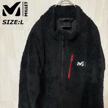 MILLET 밀레 보아 플리스 자켓 자수 로고 블랙 사이즈 L